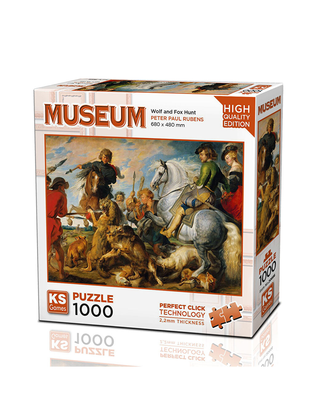 KS GAMES Renksiz Puzzle 1000 Parça Wolf and Fox Hunt 20666