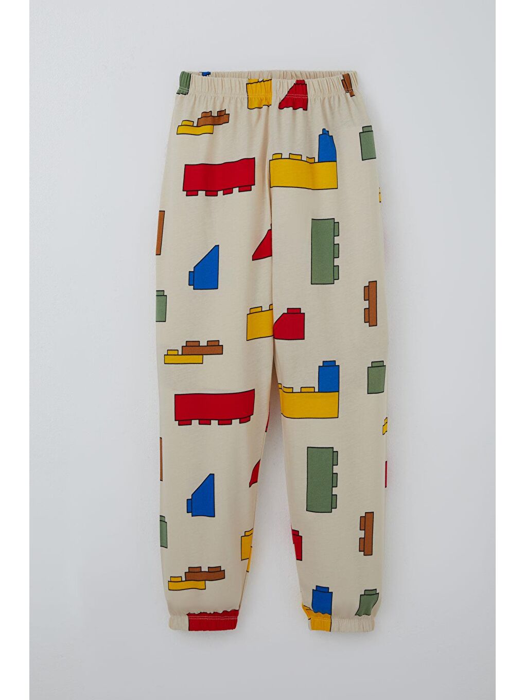 Ekru Erkek Çocuk Pijama Takımı Renkli Lego Desenli Krem (4-8 Yaş)-2