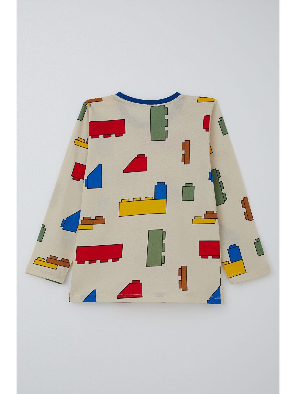 Ekru Erkek Çocuk Pijama Takımı Renkli Lego Desenli Krem (4-8 Yaş)-3