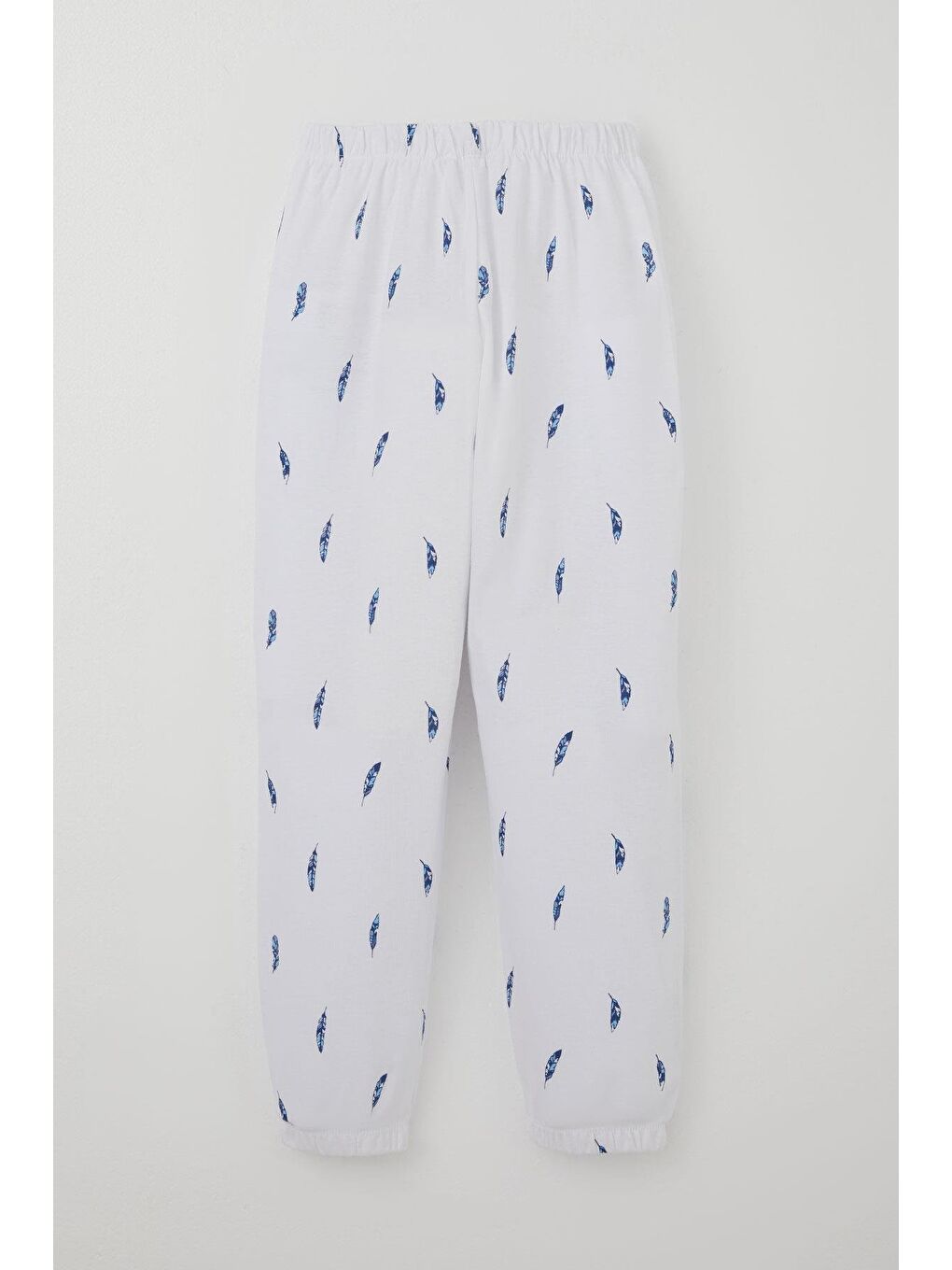 Erkek Çocuk Pijama Takımı Uçan Mavi Tüy Desenli Beyaz (4-8 Yaş)-4
