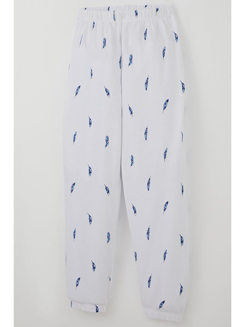 Erkek Çocuk Pijama Takımı Uçan Mavi Tüy Desenli Beyaz (4-8 Yaş)-6