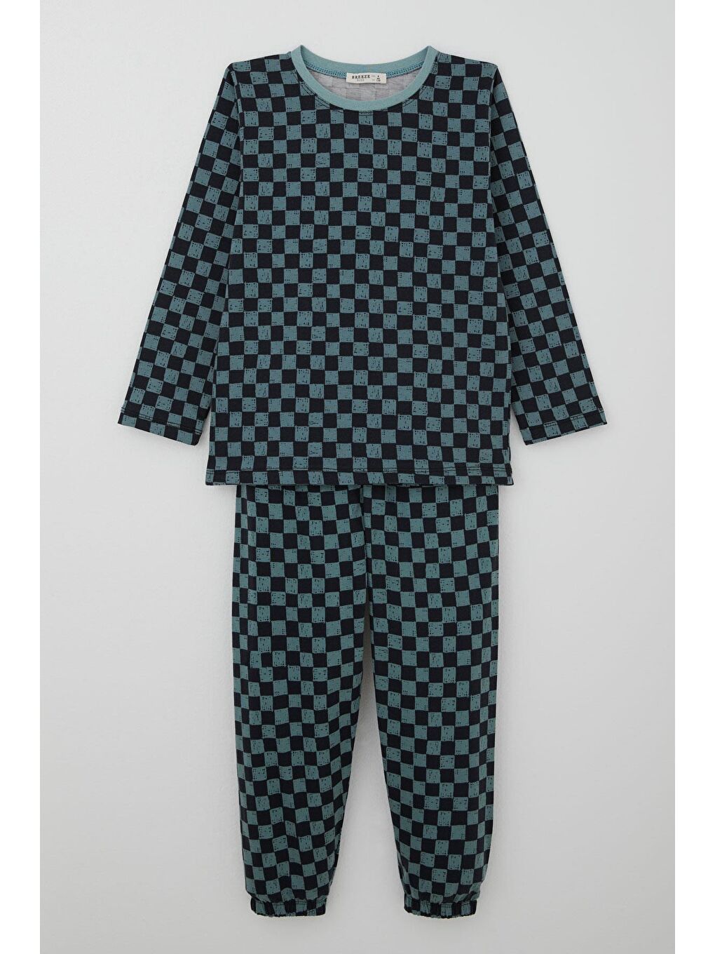 Erkek Çocuk Pijama Takımı Ekose Desenli Karışık Renk (4-8 Yaş)-1