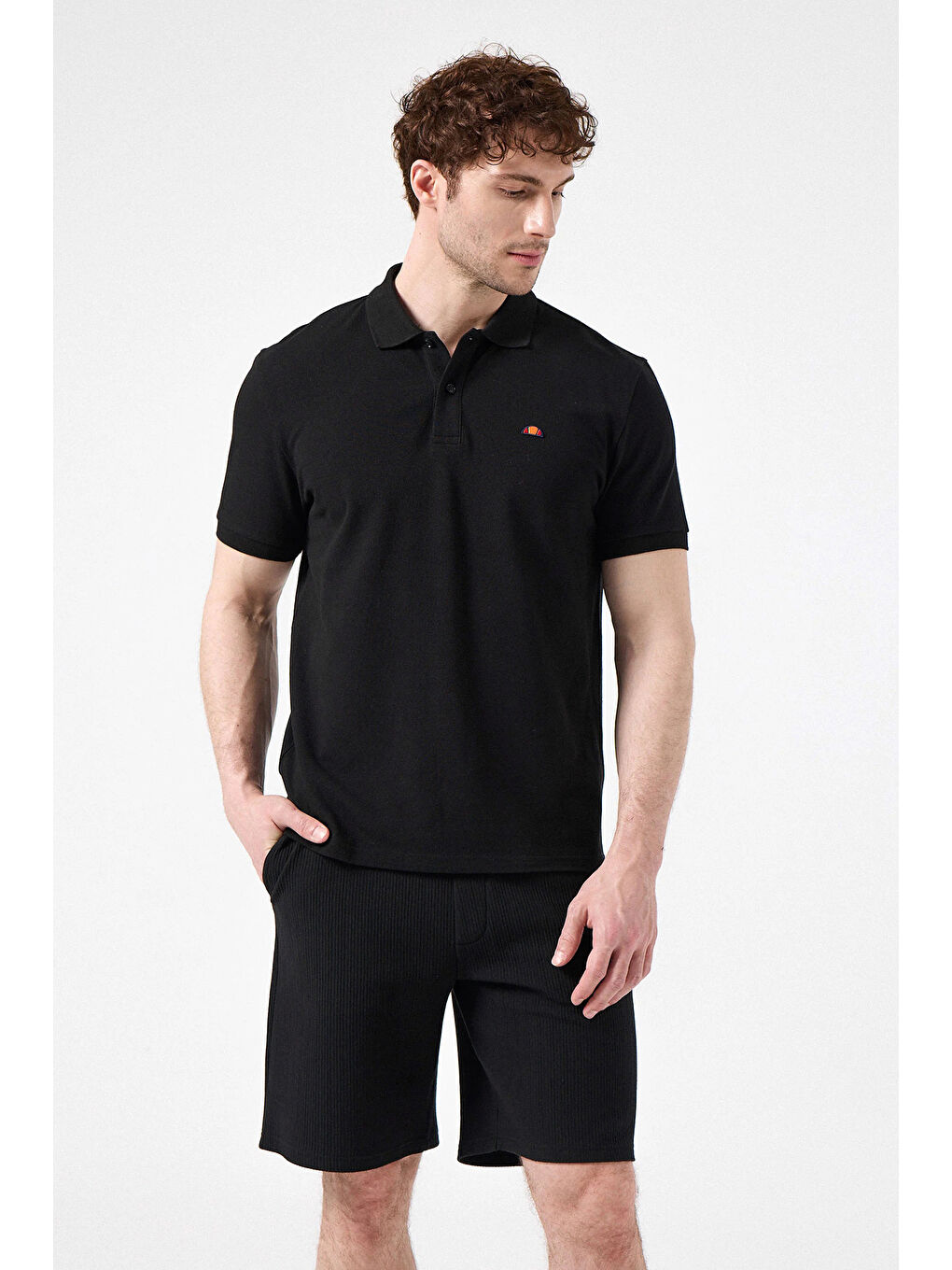 Siyah % 100 Pamuk Regular Fit Düğmeli Polo Yaka T Shirt 6SM5044-BK-1