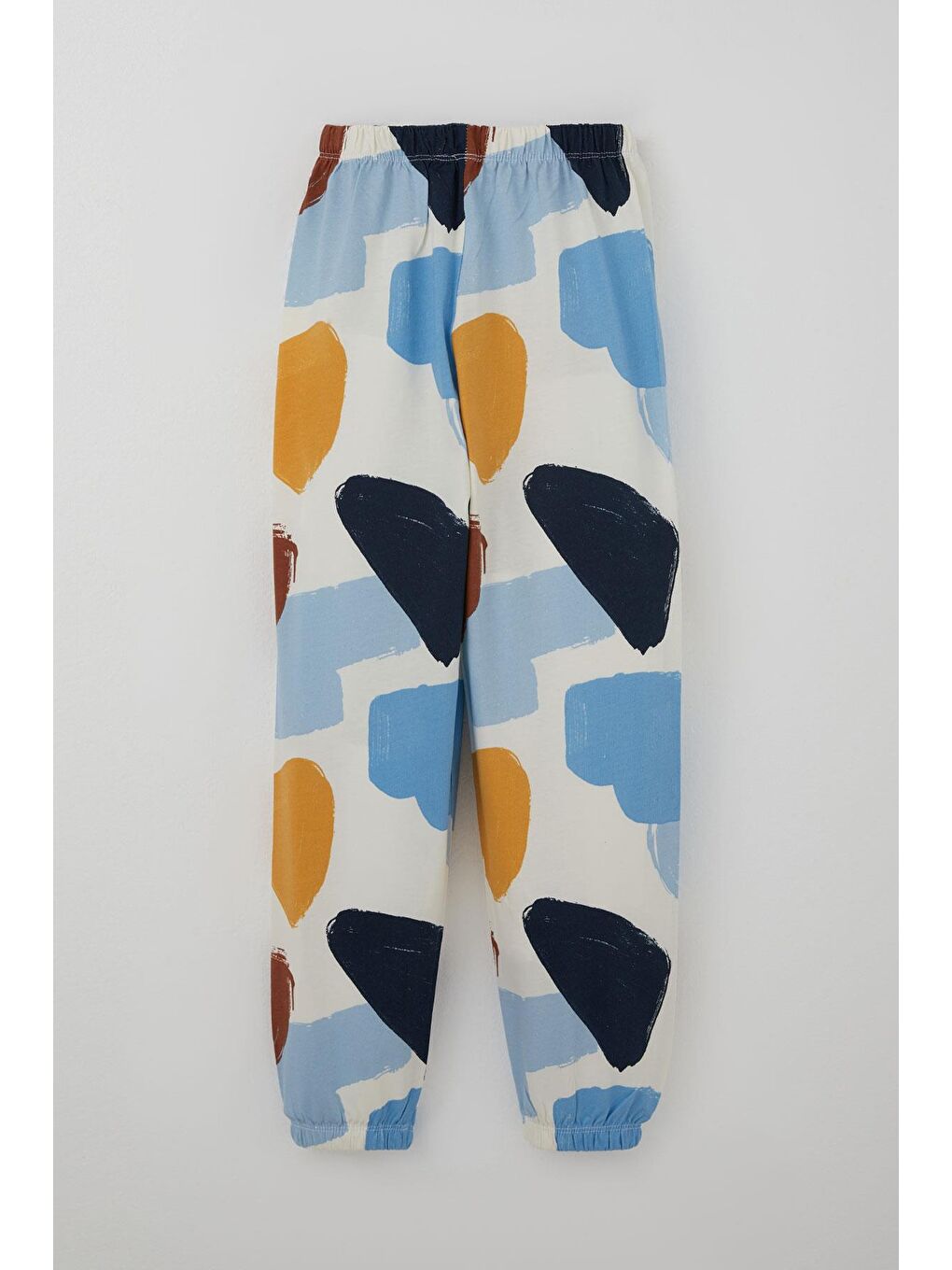 Erkek Çocuk Pijama Takımı Renk Fırtınası Beli Paçası Lastikli Ekru (4-8 Yaş)-4