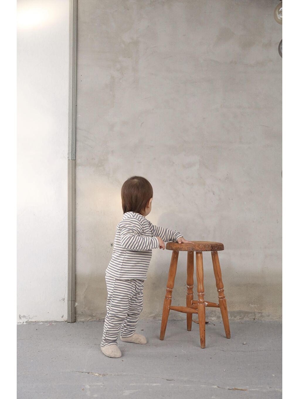 İndigo Çizgili Alt Üst Takım-1