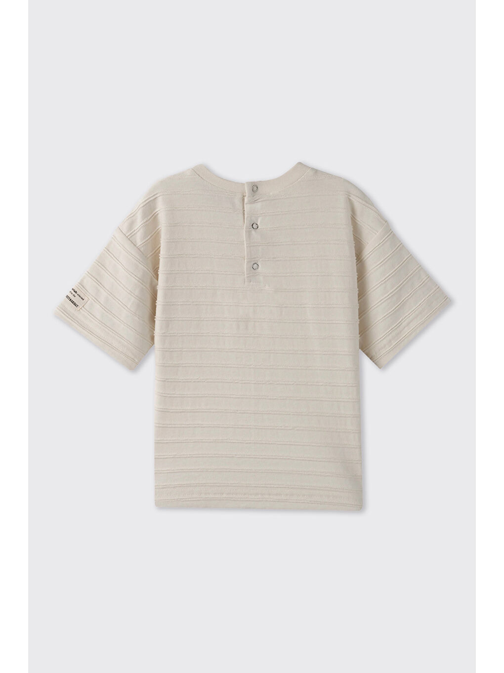 Erkek Bebek Kısa Kollu Bej Tişört-1