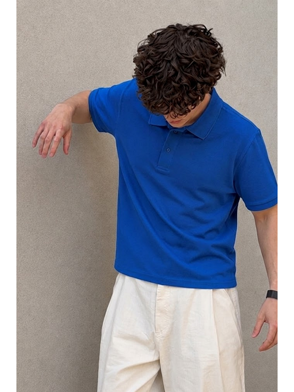 Erkek Klasik Mavi Polo Yaka Tişört