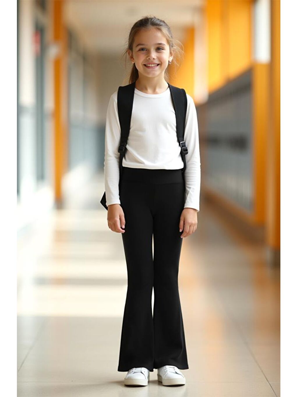 Siyah Kids DS LUNA ISPANYOL PAÇA ESNEK BEL ÇOCUK TAYT-2