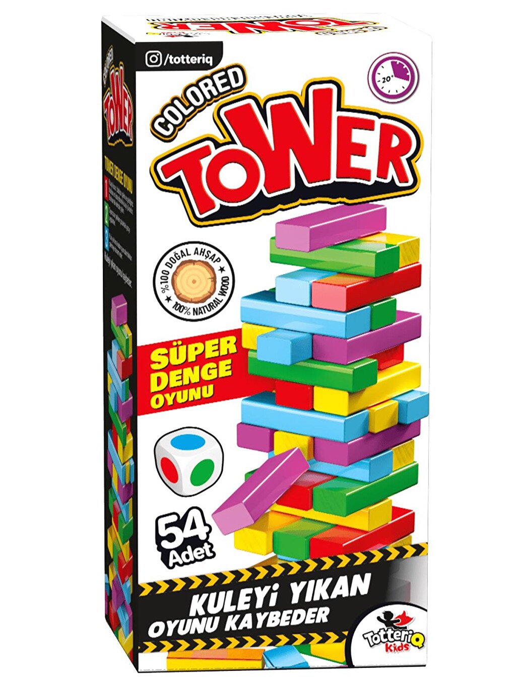 Oyuncak Renkli Tower Süper Denge Oyunu 54 Adet - Standart