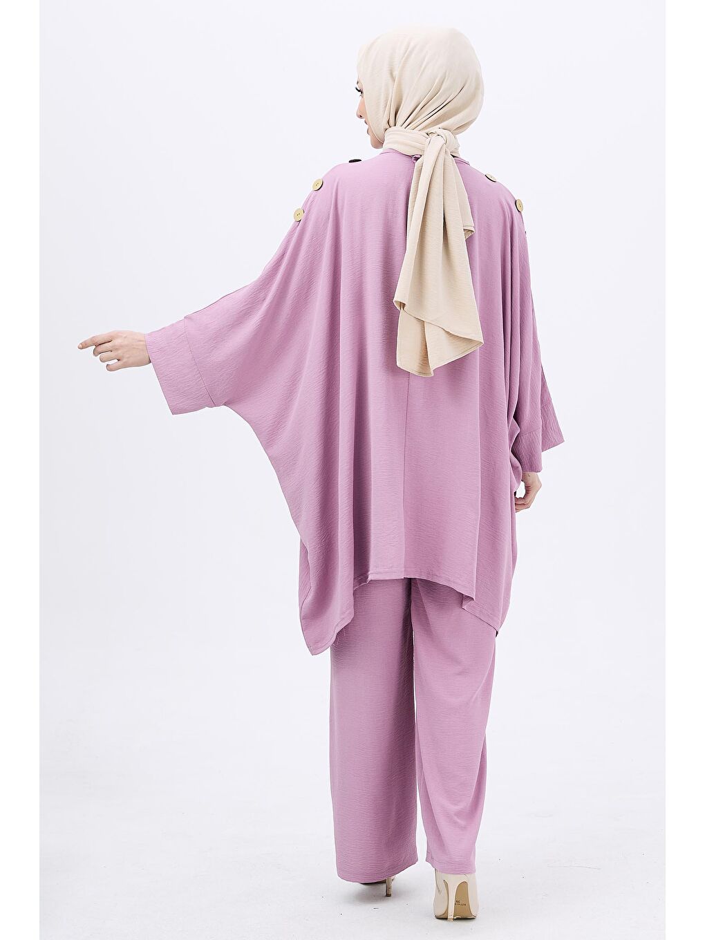 Orta Pembe Tunik Kadın Pantolon - 10552-4