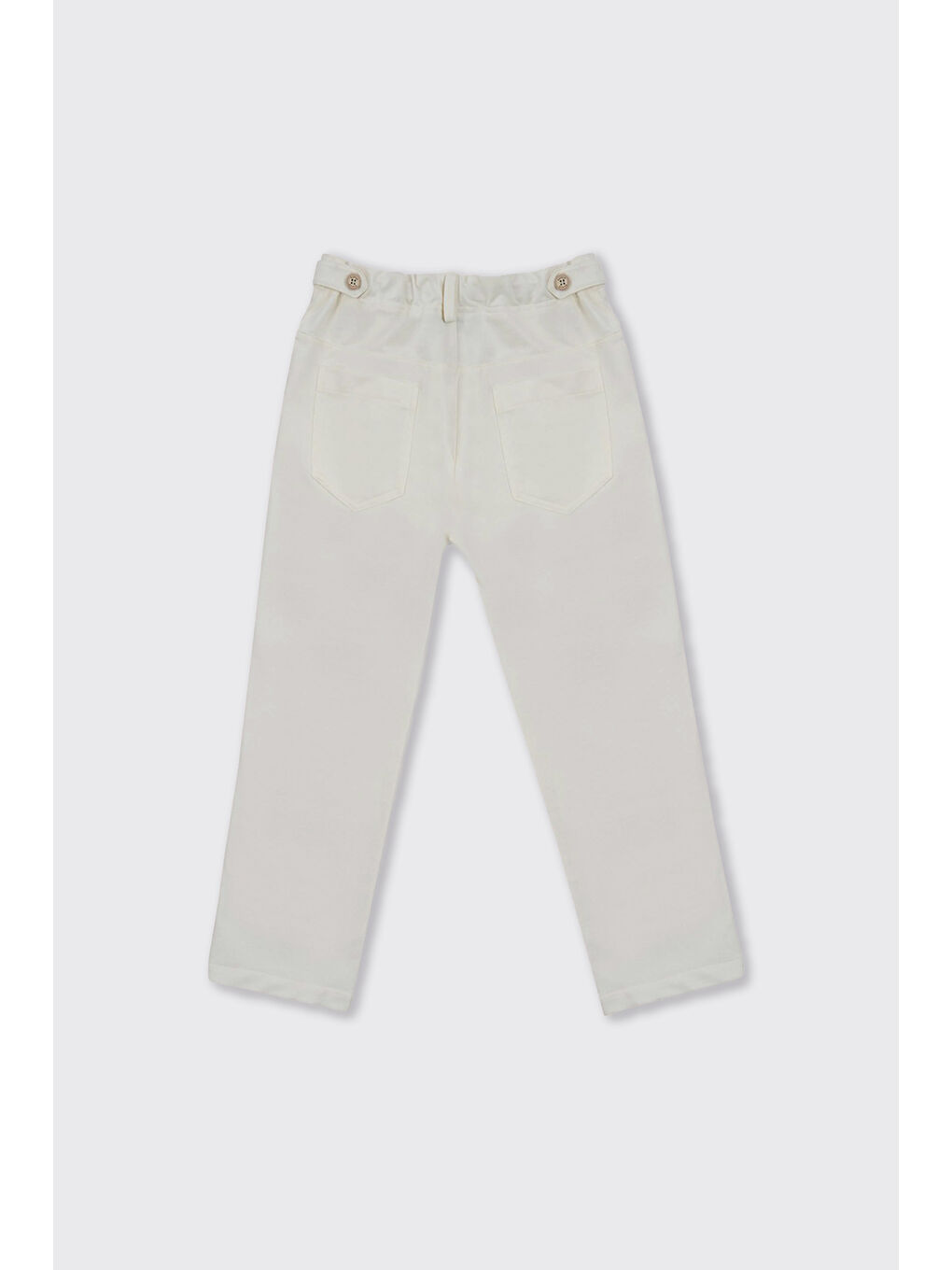 Erkek Çocuk Cepli Örme Ekru Pantolon-1