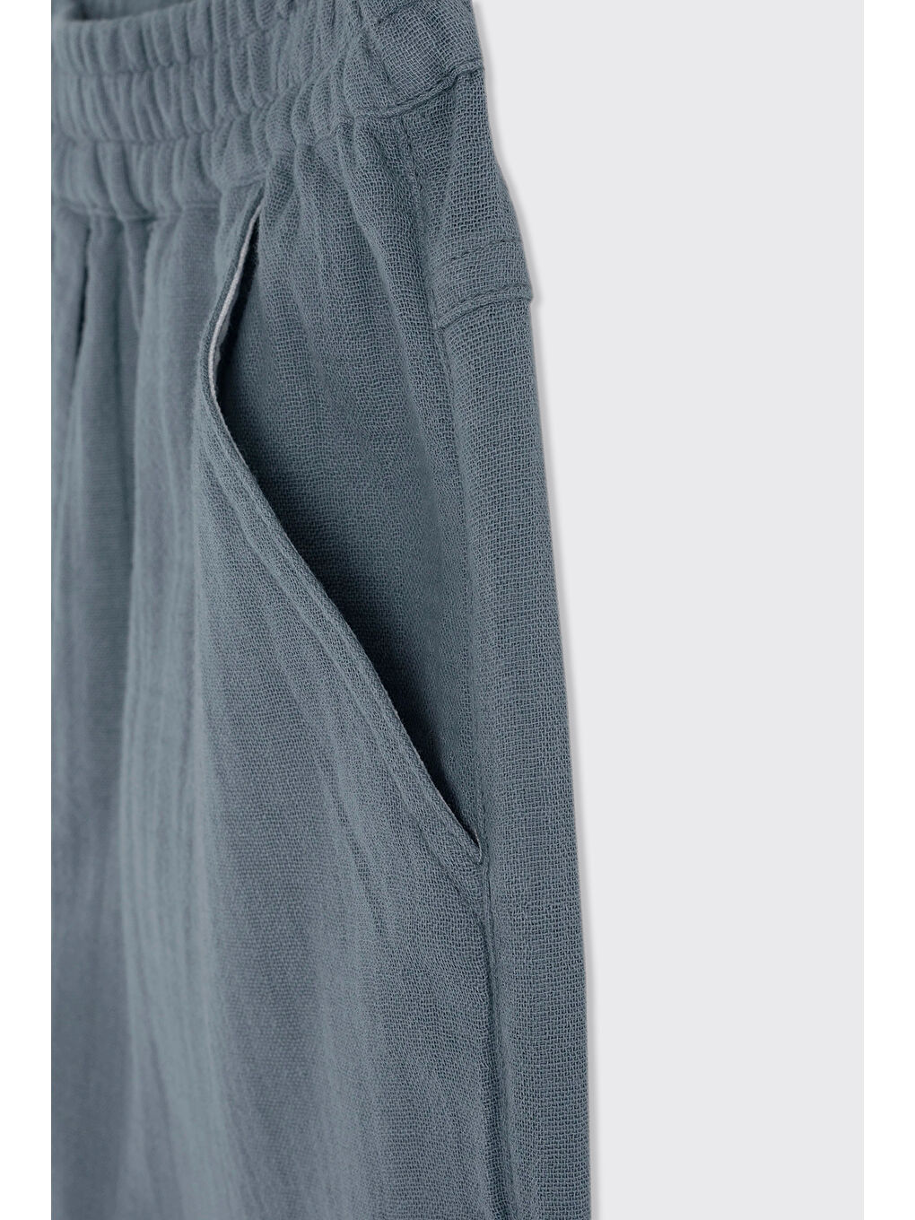 Erkek Çocuk Beli Lastikli Müslin İndigo Şort-2