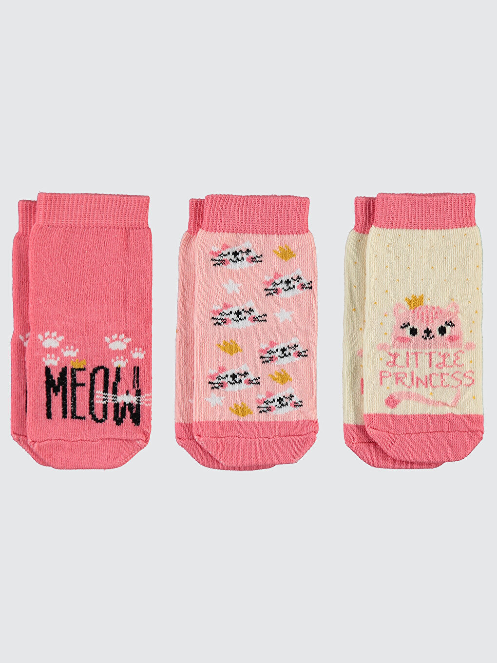 Baby Kız Bebek 3'lü Çorap Set 6-18 Ay Pembe