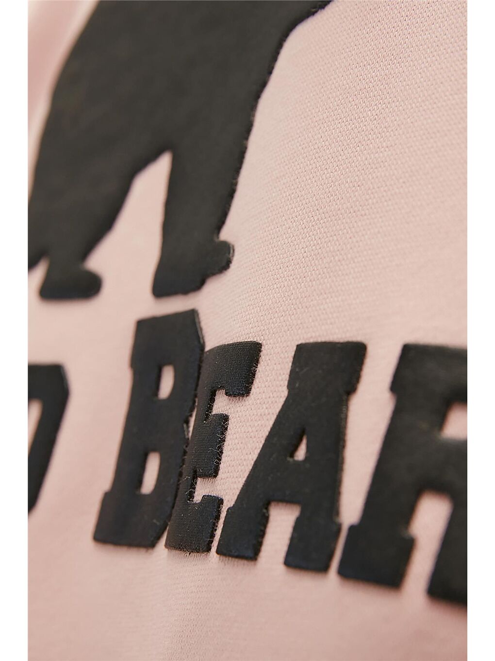 Bad Bear Pudra Pembe Logo Hoodie Pudra Pembe Kapüşonlu Baskılı  Kadın Swatshirt - 4