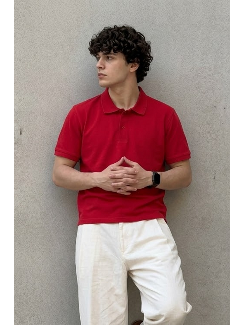 Erkek Klasik Kırmızı Polo Yaka Tişört-3