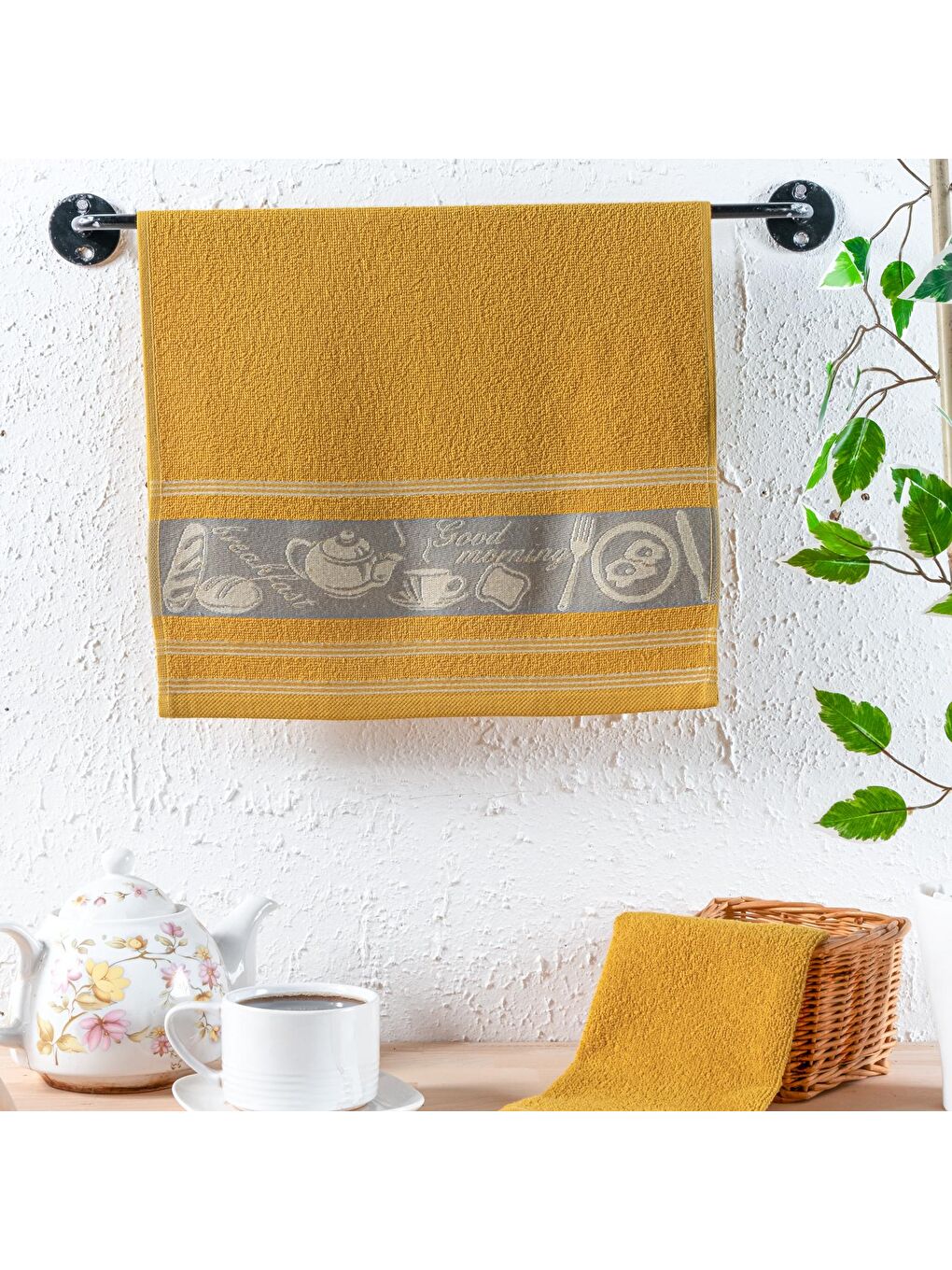 SCHAFER Hardal Sarı Home Himmel 2 li Kurulama Bezi 40x60 Cm-Hardal