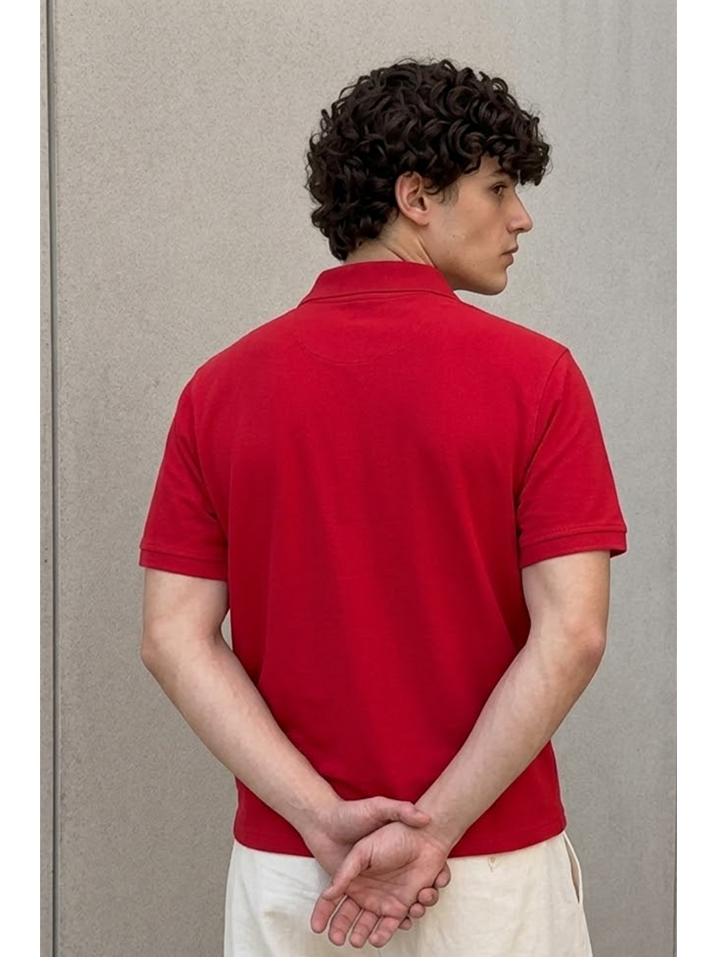 Erkek Klasik Kırmızı Polo Yaka Tişört-5