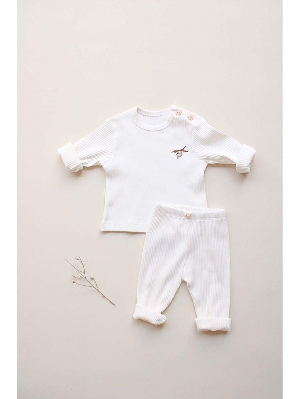Sloth Beyaz Alt Üst Takım-4
