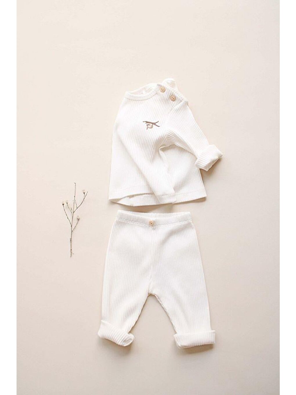 Sloth Beyaz Alt Üst Takım-5