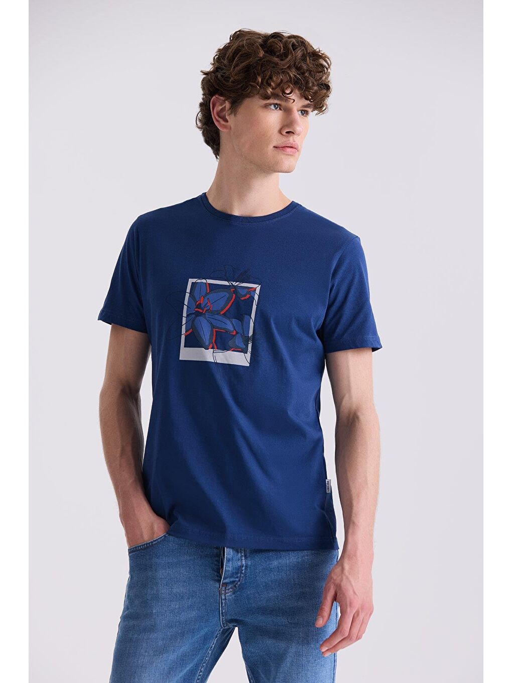 Lacivert Slim Fit Bisiklet Yaka T-Shirt