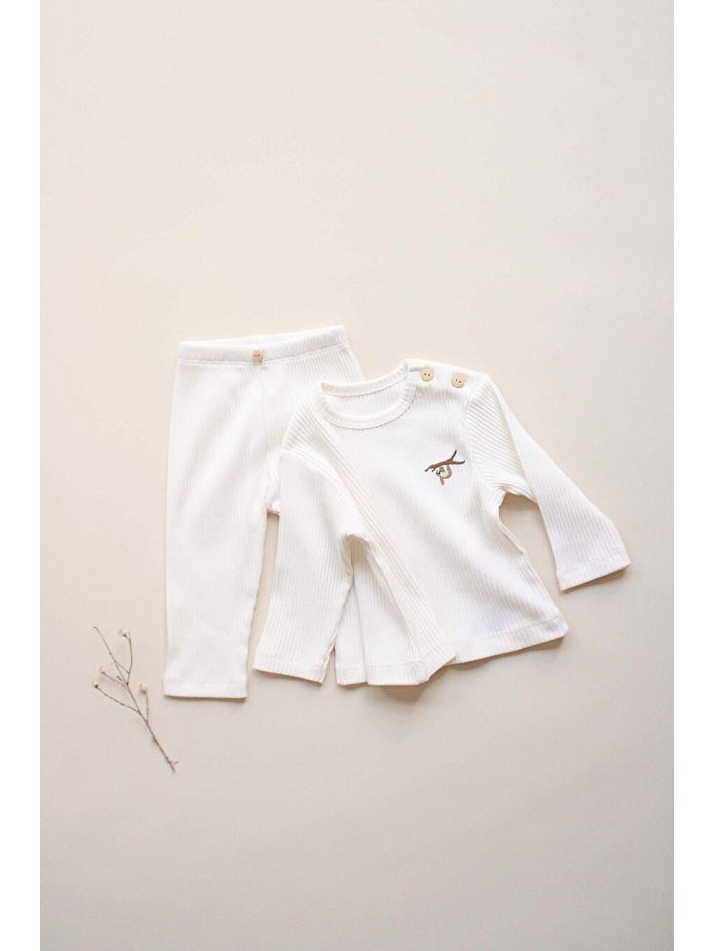 Sloth Beyaz Alt Üst Takım-6