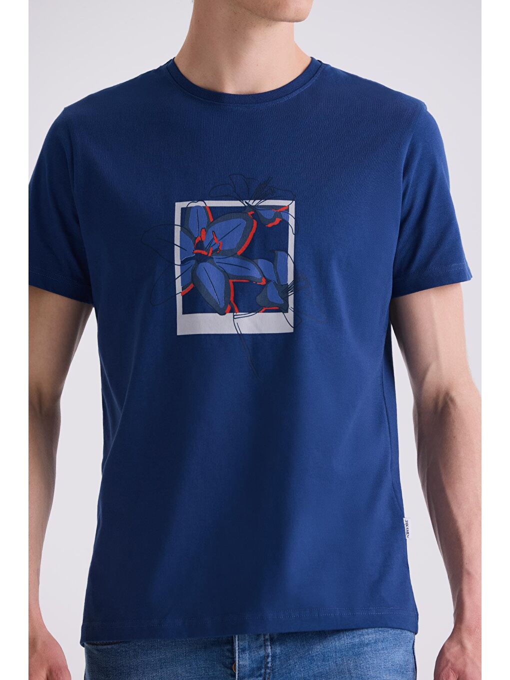 Lacivert Slim Fit Bisiklet Yaka T-Shirt-2