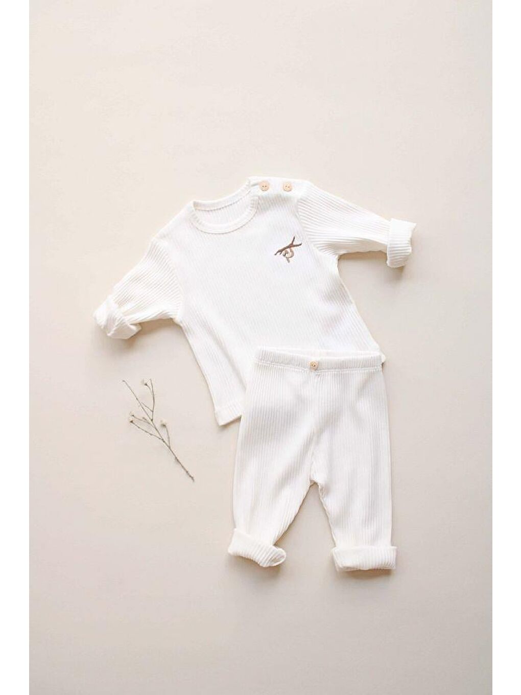 Sloth Beyaz Alt Üst Takım-9