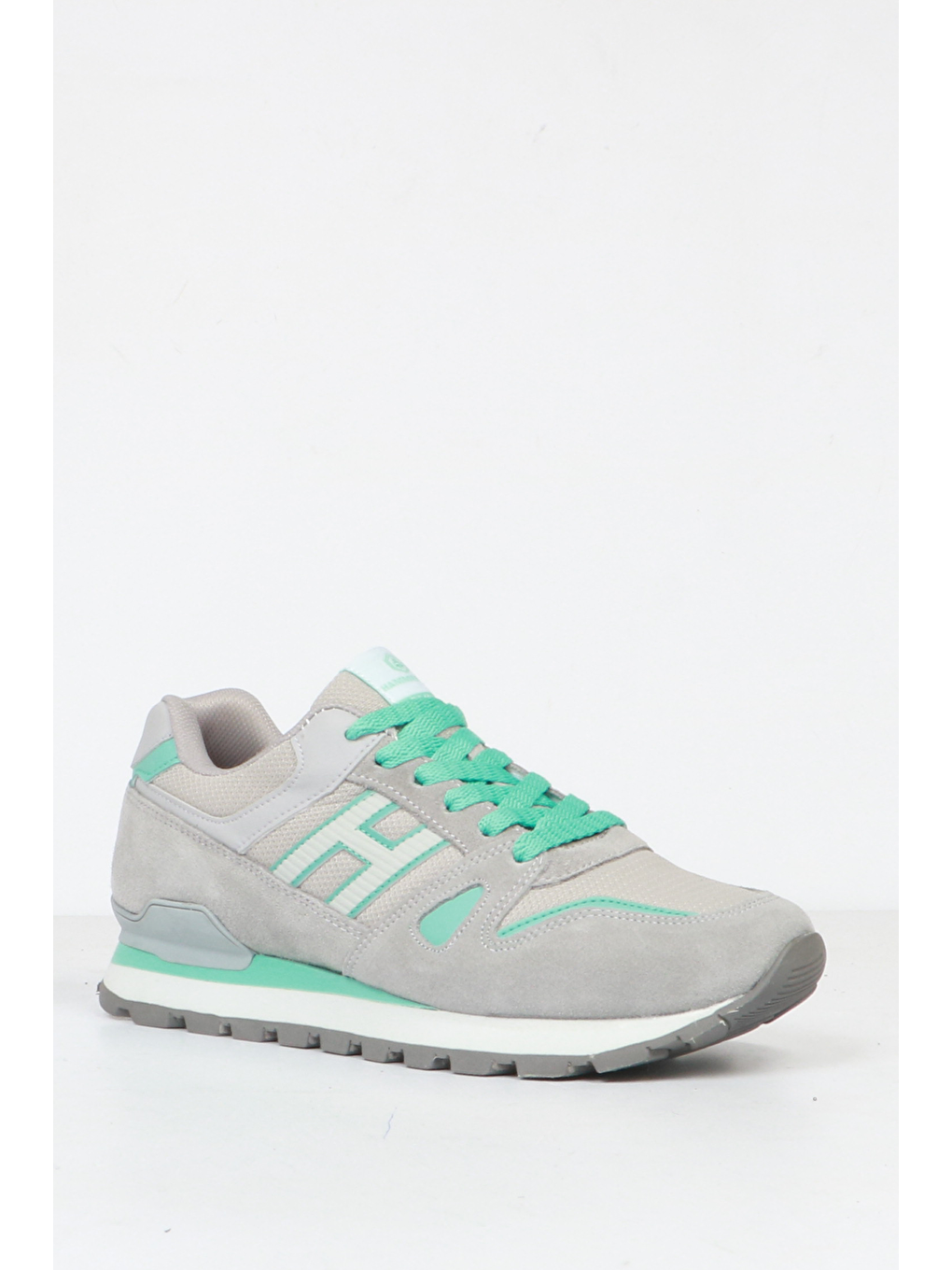 Dominic Hakiki Deri Gri Kadın Spor Ayakkabı-1