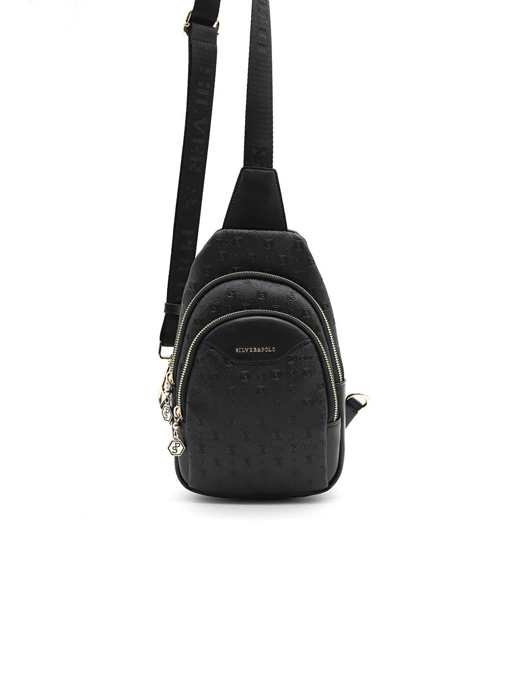 Siyah Kadın Çapraz Göğüs Çantası 959-38566 SILVER POLO FREEBAG M46 SİYAH-MAT SİYAH