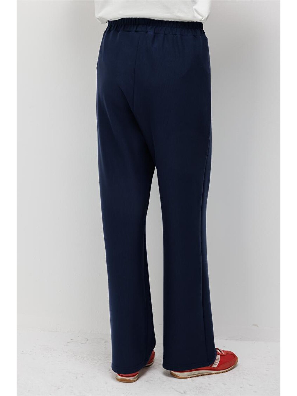 Modal Karışımlı Lastikli Örme Lacivert Pantolon-4