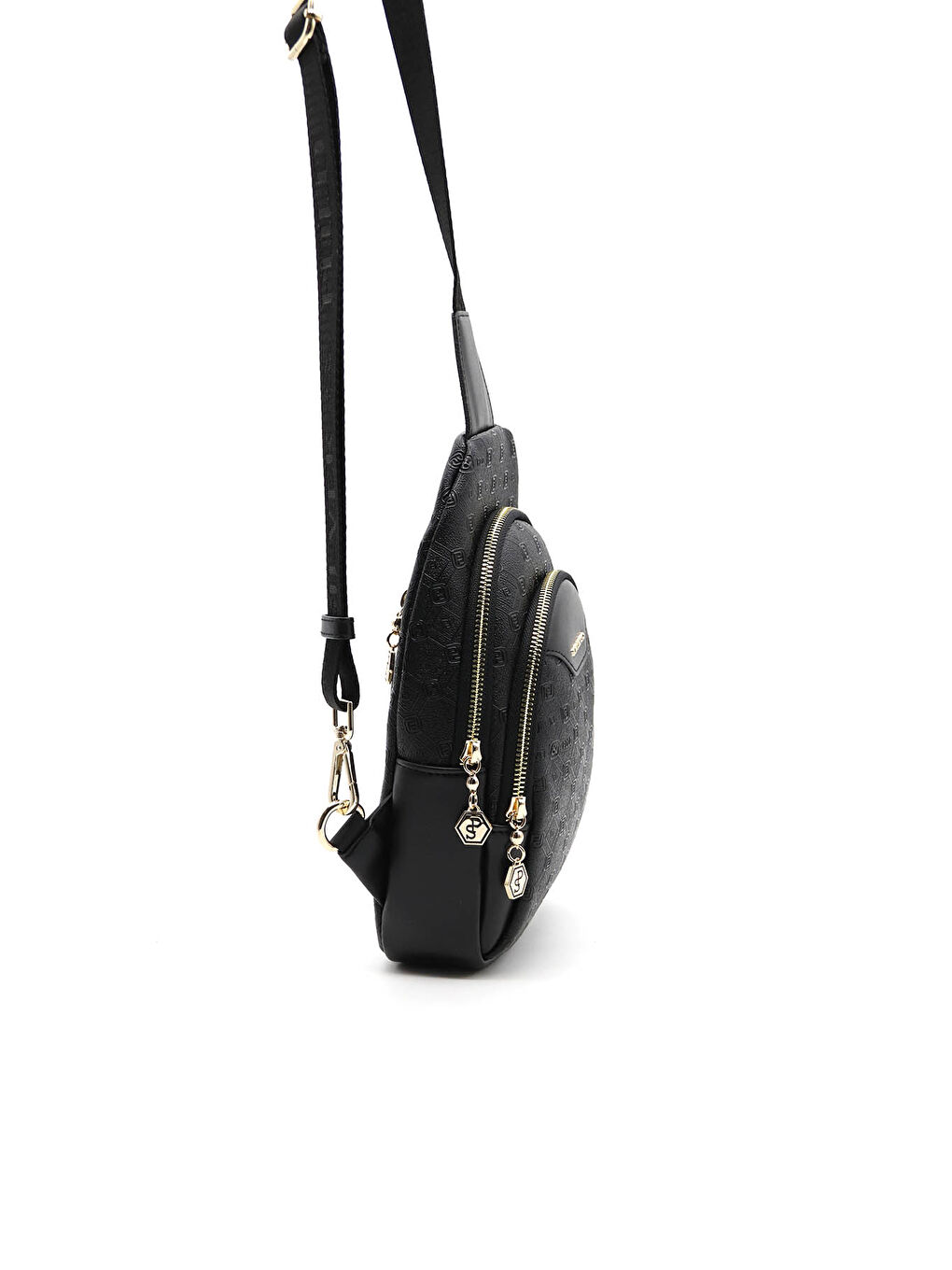 Siyah Kadın Çapraz Göğüs Çantası 959-38566 SILVER POLO FREEBAG M46 SİYAH-MAT SİYAH-2