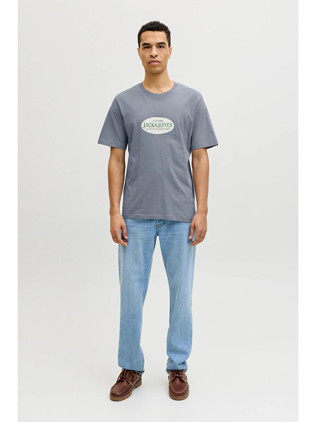 Gri Originals Jorcatskills Pamuklu Regular Fit Bisiklet Yaka T Shirt 12297891-1