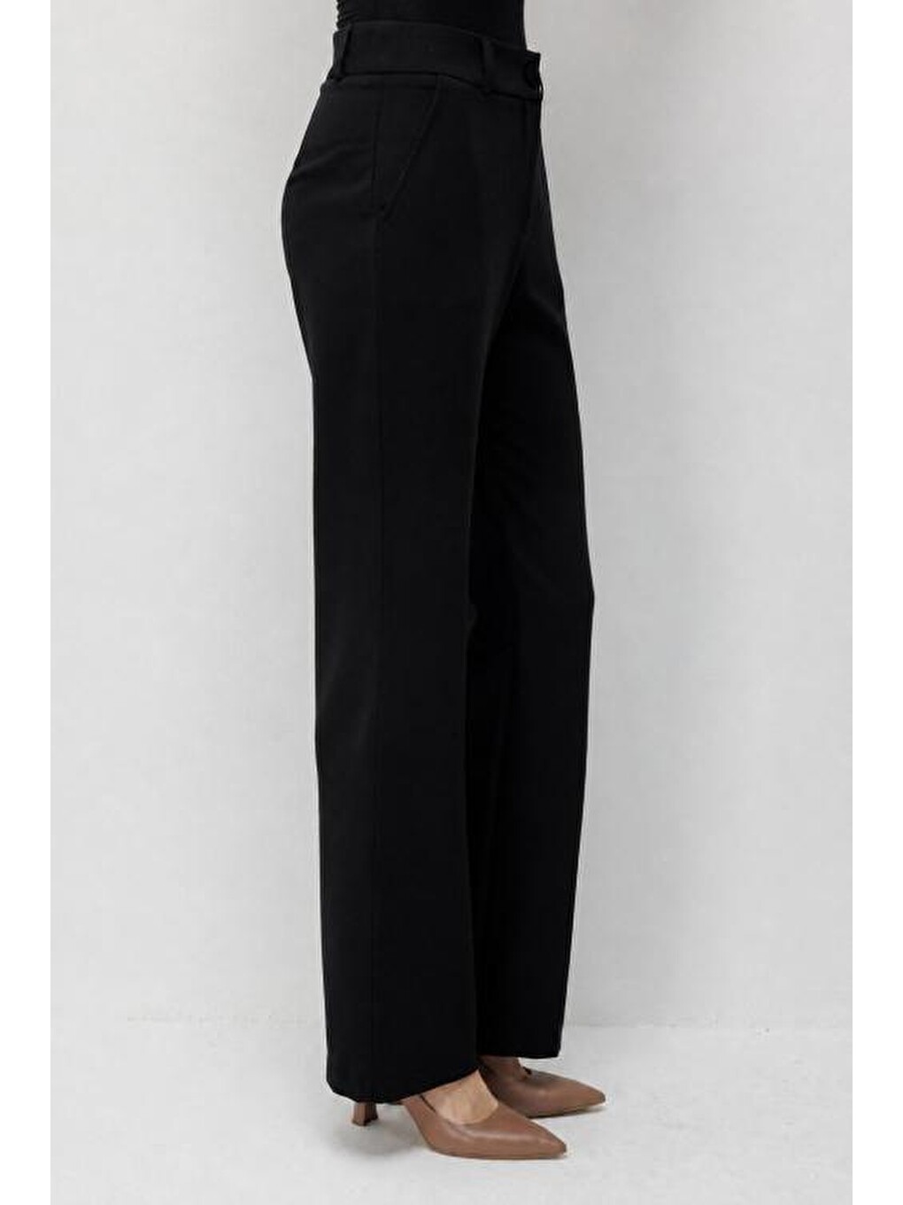 Basic Double Klasik Siyah Pantolon-2
