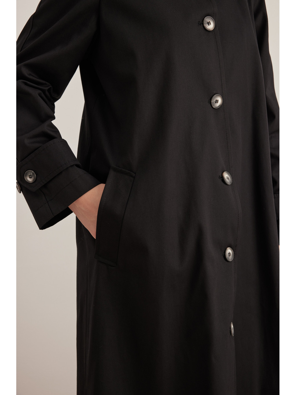 Siyah 7161112 Reglan Trençkot-3