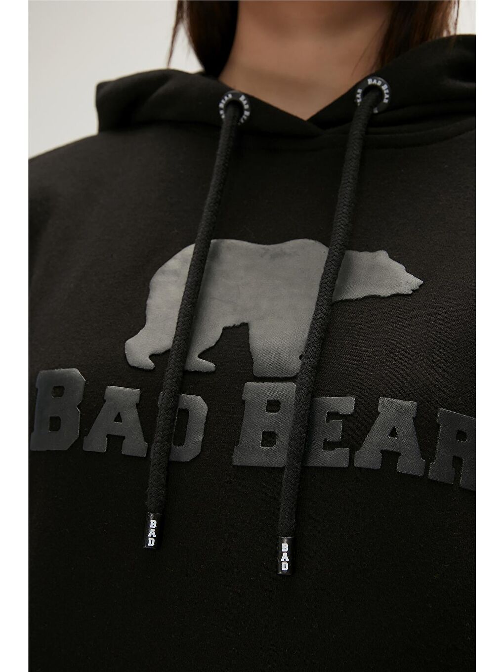 Bad Bear Siyah Gwen Hoodie Siyah  Kapüşonlu Kadın Sweatshirt - 4