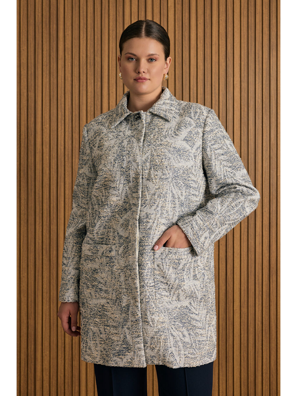 Lacivert Özel Dokuma Pamuk Kumaş Kap