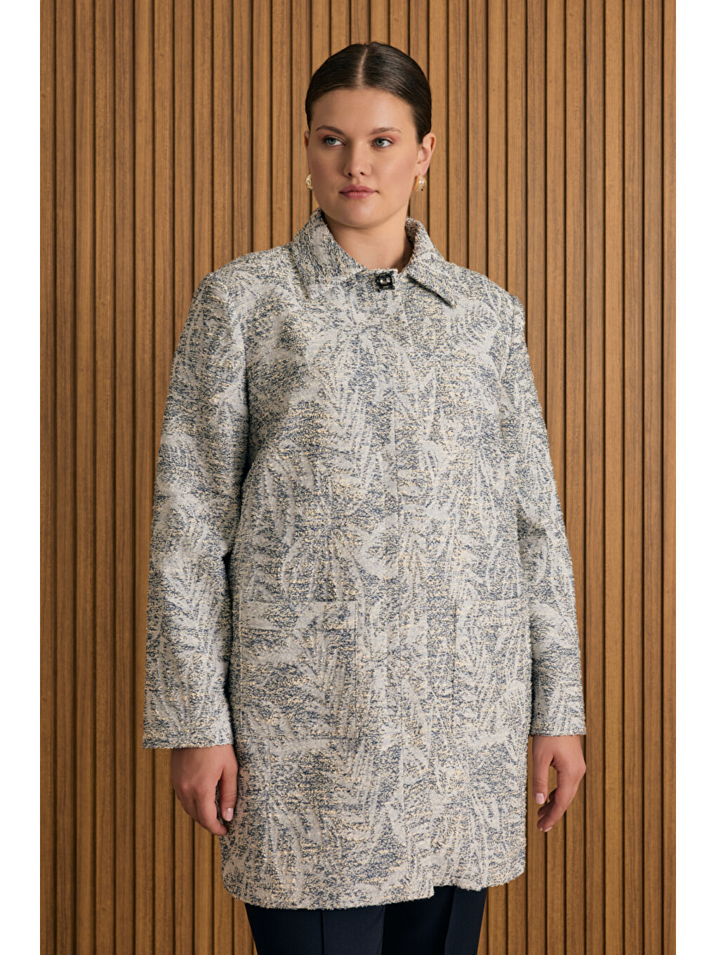 Lacivert Özel Dokuma Pamuk Kumaş Kap-1