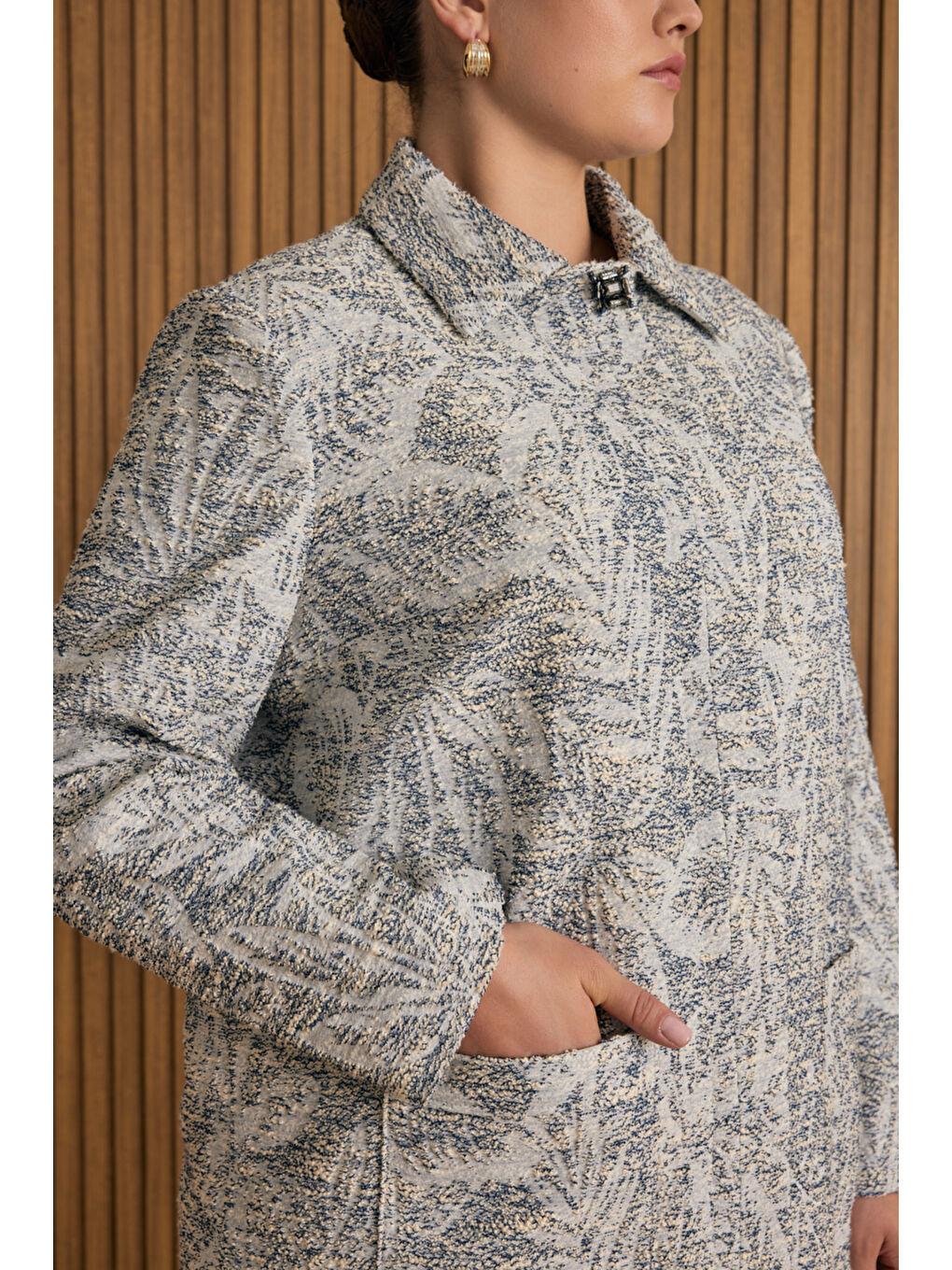 Lacivert Özel Dokuma Pamuk Kumaş Kap-4