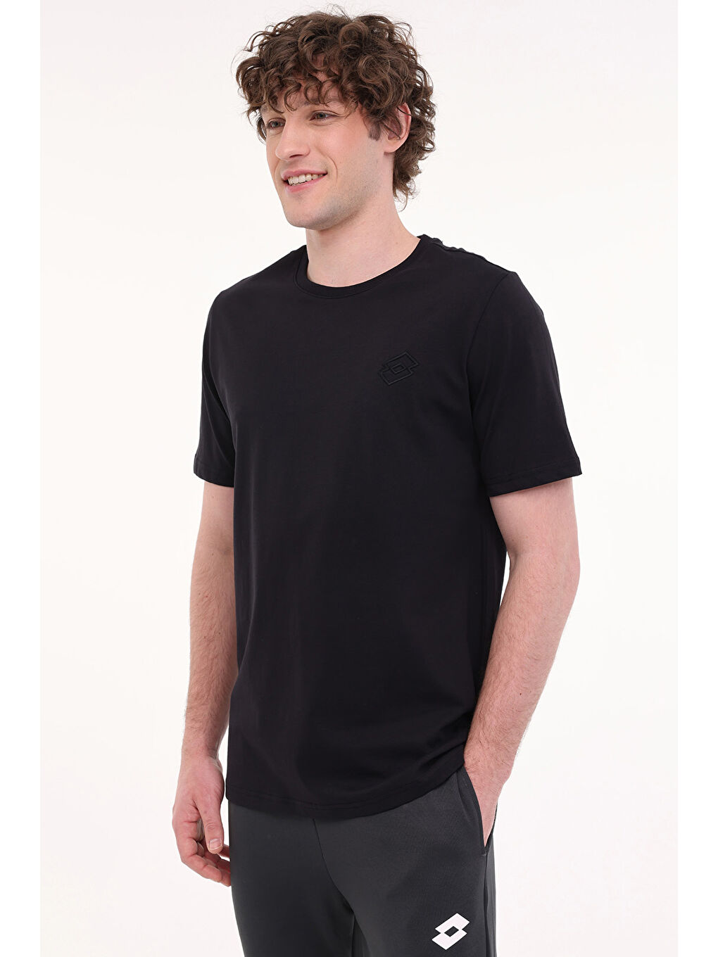 LOTTO M-SOKRATES TEE 5FX Siyah Erkek Kısa Kol T-Shirt