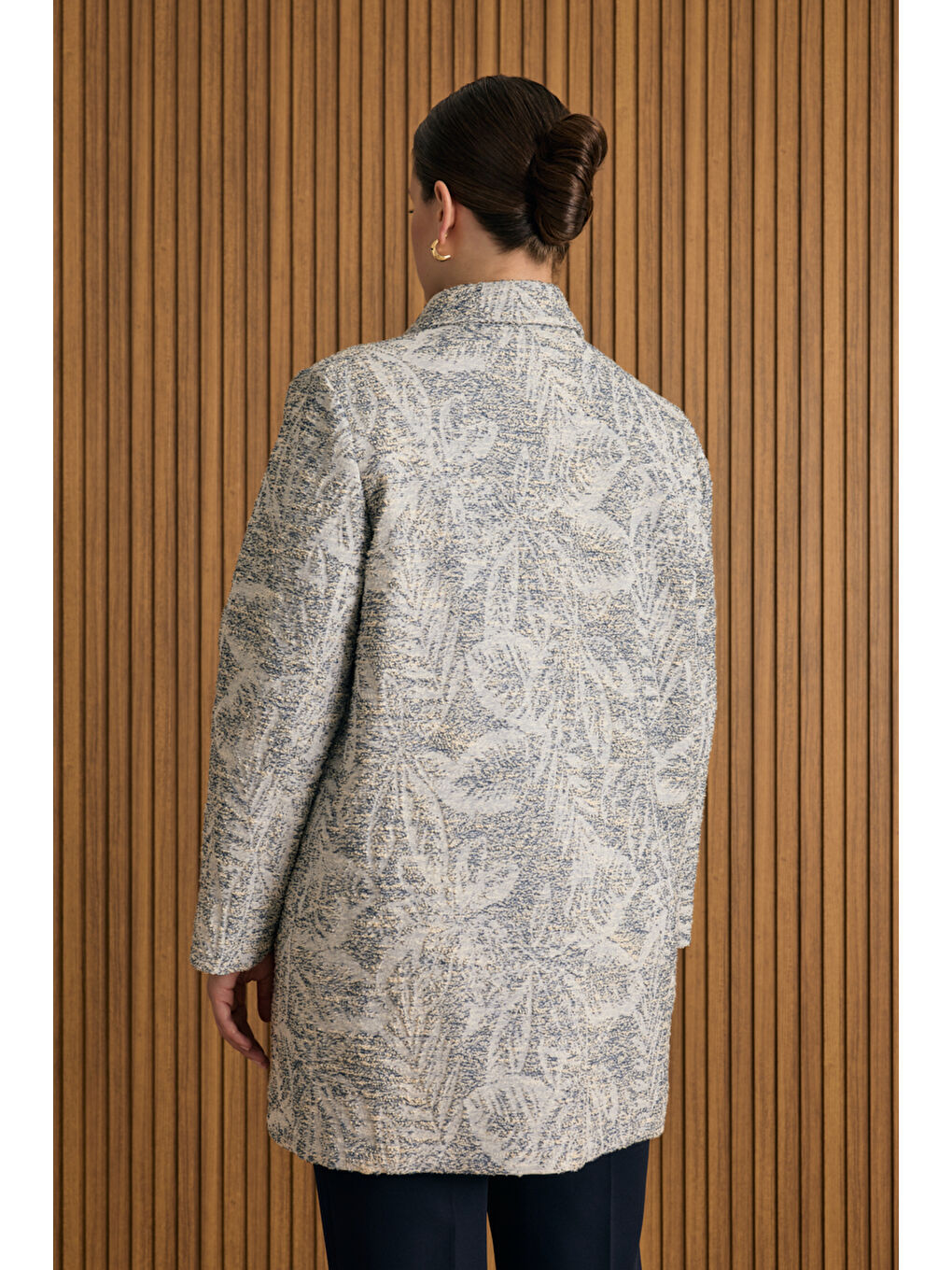 Lacivert Özel Dokuma Pamuk Kumaş Kap-5