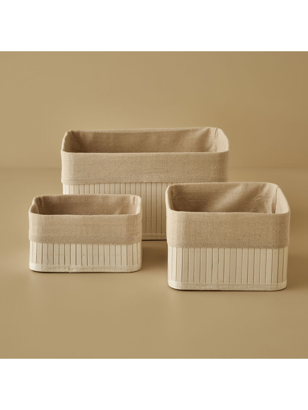 Bres Bambu Düzenleyici Kutu Beyaz (20x20x13 cm)-2