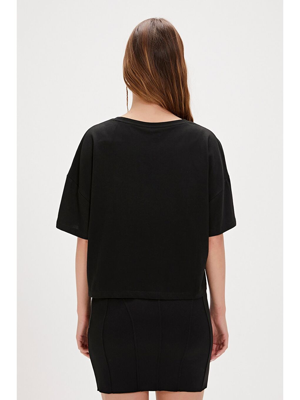 Town Siyah Baskılı Kadın Tişört-4