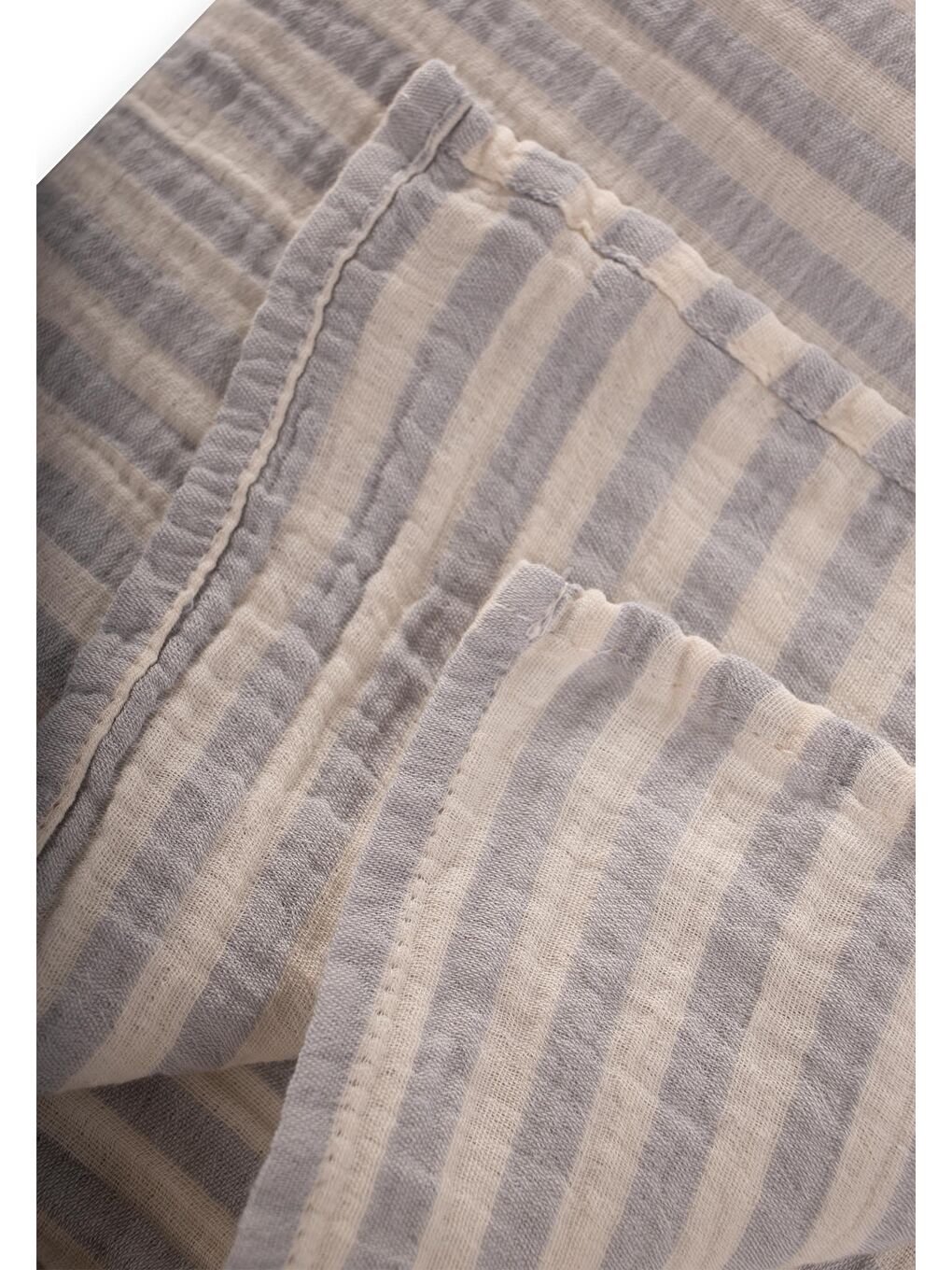 Naturel Battaniye 90X100cm A Gri Kalın Çizgili-2