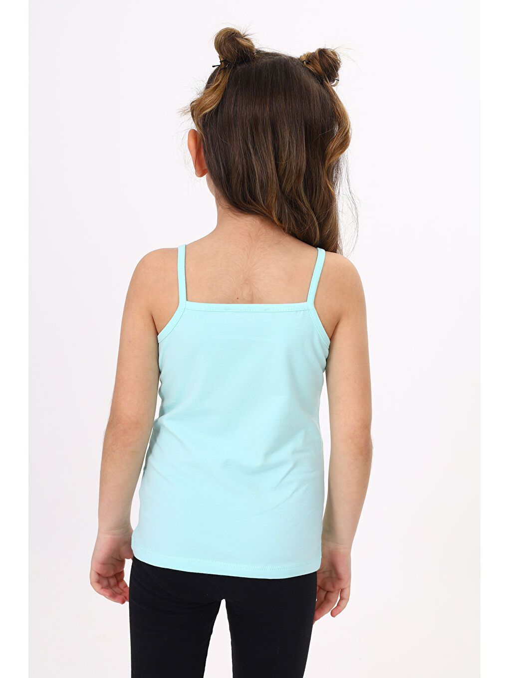 Yeşil Kız Çocuk Deniz Kızı Baskılı Pul İşlemeli Atlet-3