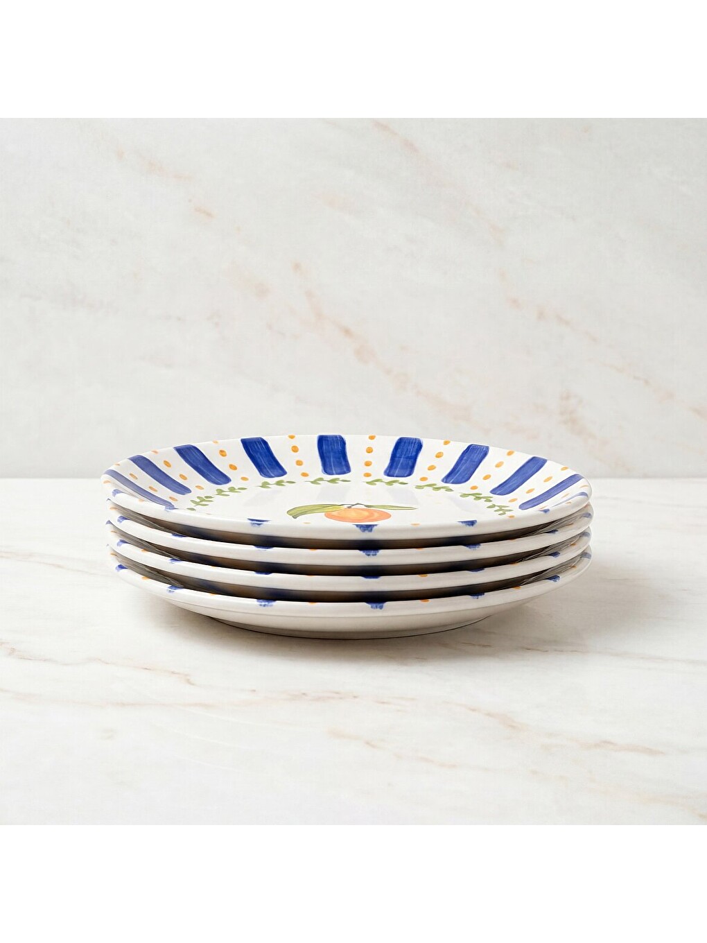 Ekru Kayısı Desenli 25 Cm 4lü Servis Tabağı 6561-4