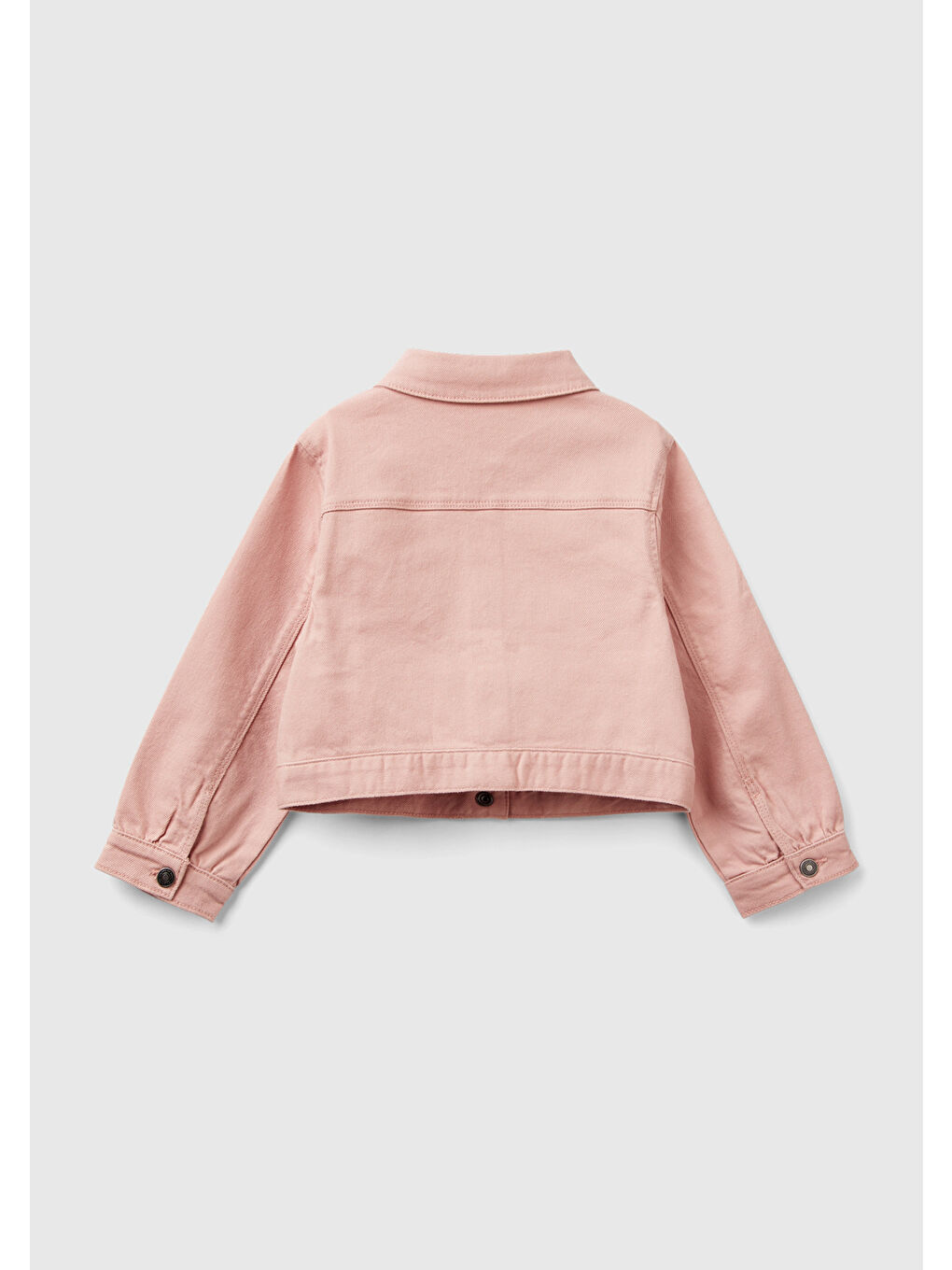 United Colors Of Benetton Pastel Pembe Kız Çocuk Pastel Pembe Önü Yama Cepli Düğmeli Denim Ceket - 1