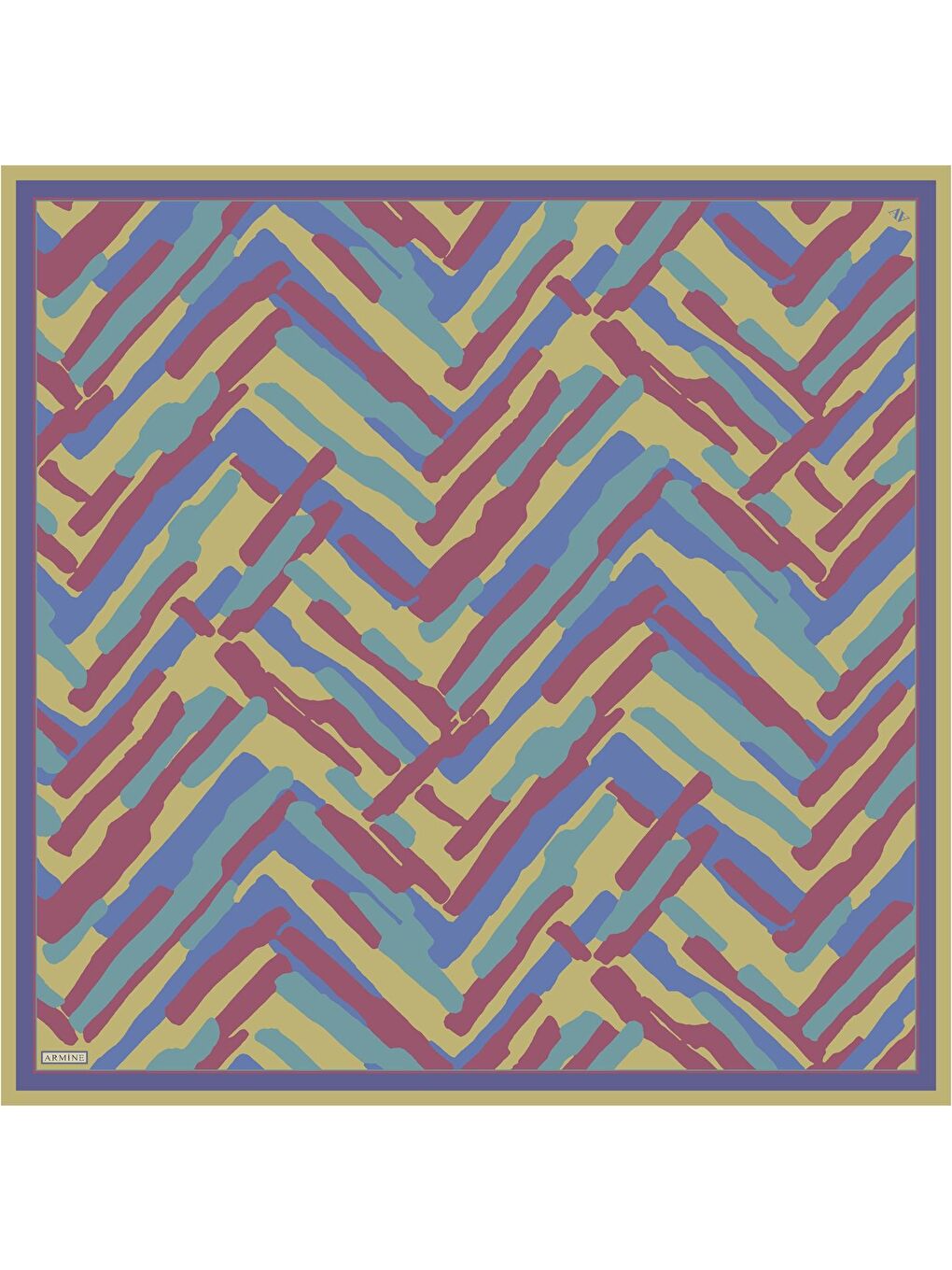 Karışık Geometrik Desenli Saf İpek Sura Eşarp 9303 50-3