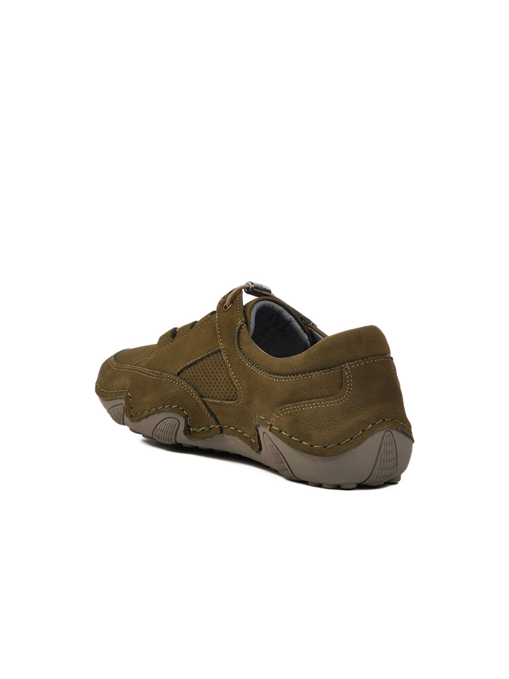 Haki Nubuk Hakiki Deri Kadın Casual Ayakkabı 128 Z-3