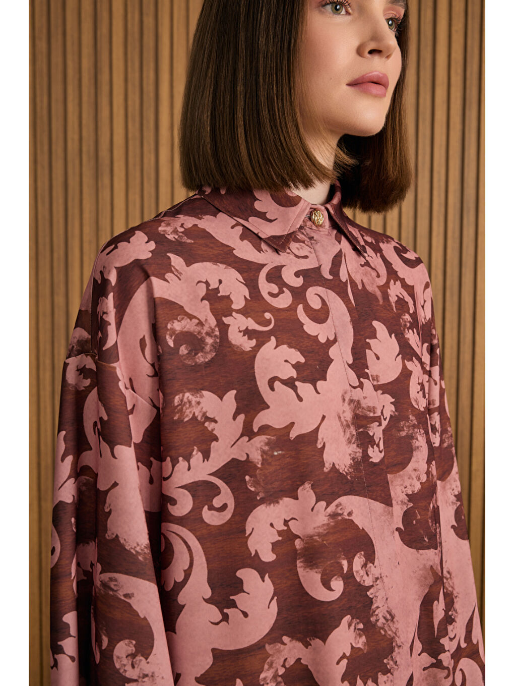 Bordo Desenli Tunik-3