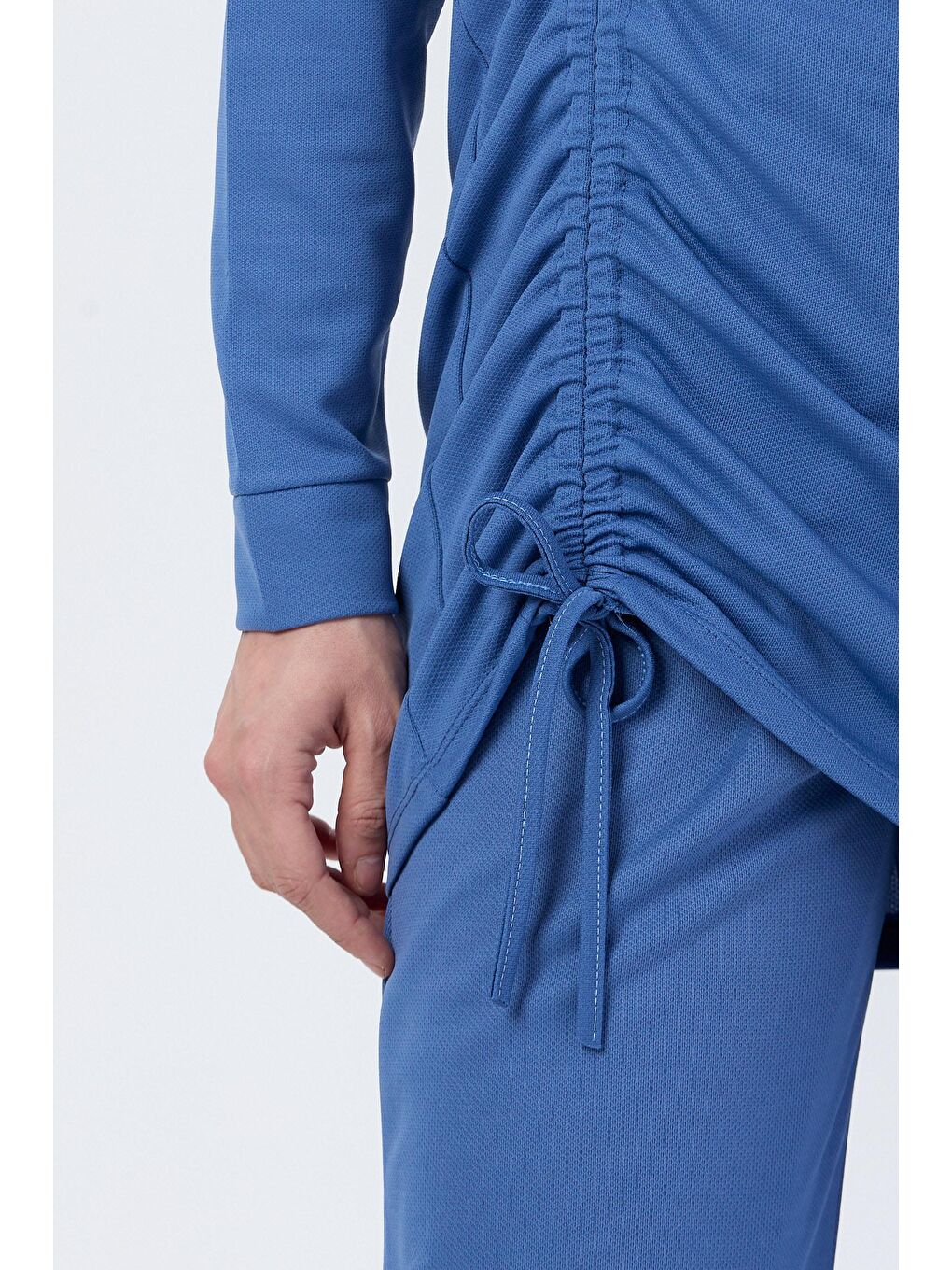 Bisiklet Yaka Kadın Mavi Tunik Pantolon - 13093-3